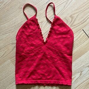 Free People Red Textured Bandeau